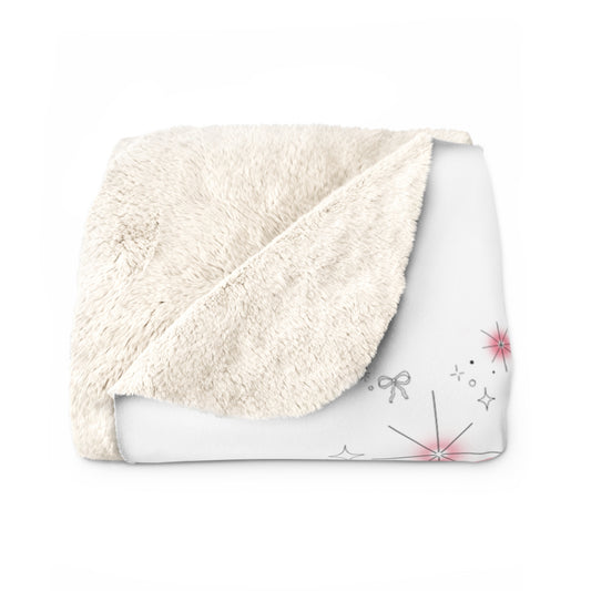 child of god pink bow - sherpa throw blanket