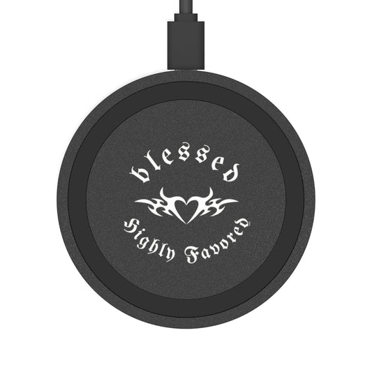 blessed highly favored - wireless charging pad