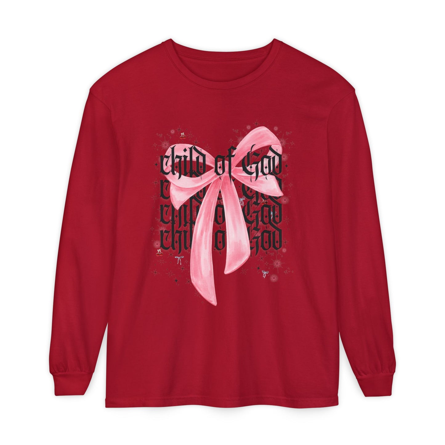 child of god pink bow - long sleeve