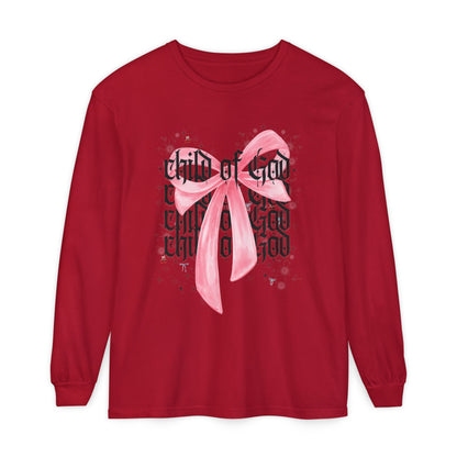 child of god pink bow - long sleeve