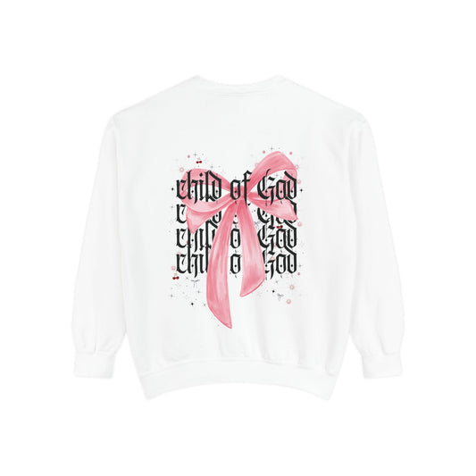 child of god pink bow - crew