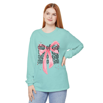 child of god pink bow - long sleeve