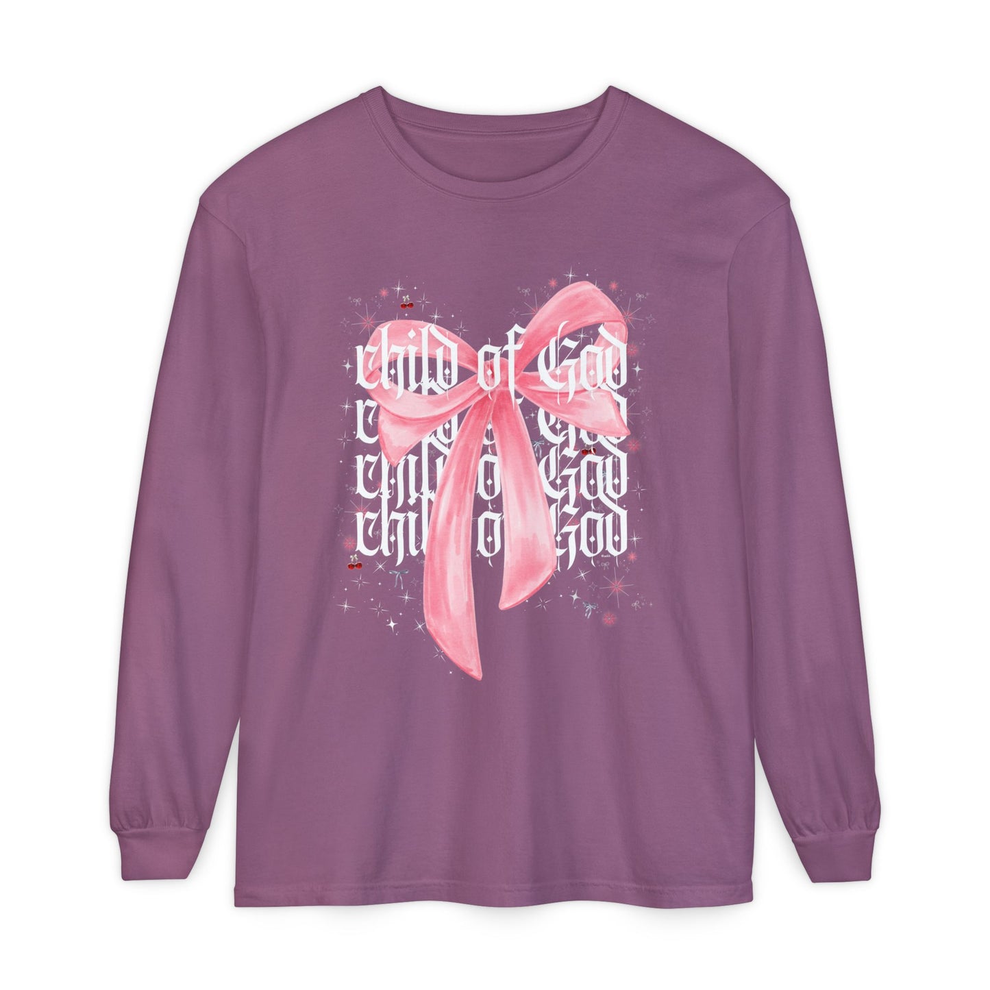 child of god pink bow - long sleeve