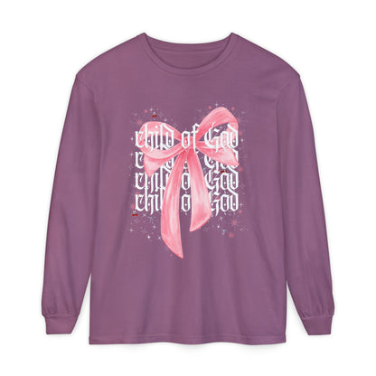 child of god pink bow - long sleeve