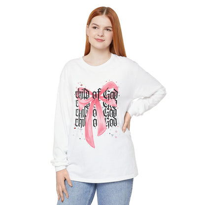 child of god pink bow - long sleeve