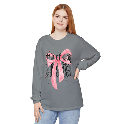 child of god pink bow - long sleeve