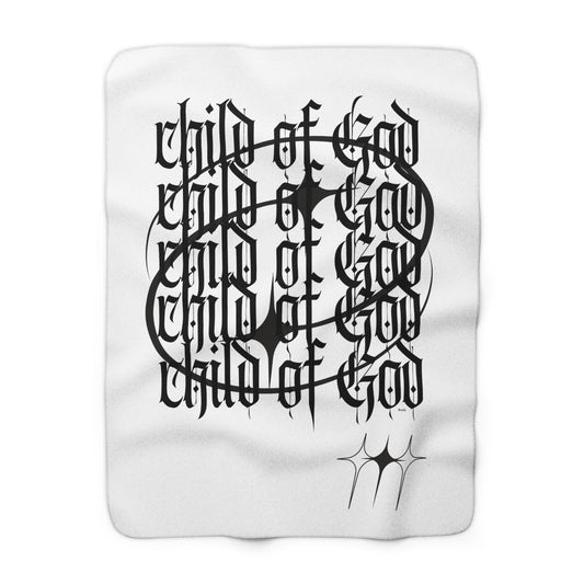 child of god drip - sherpa throw blanket