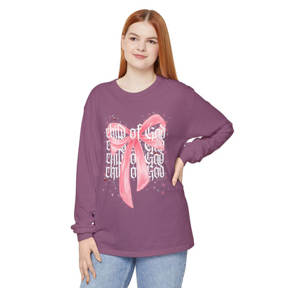 child of god pink bow - long sleeve