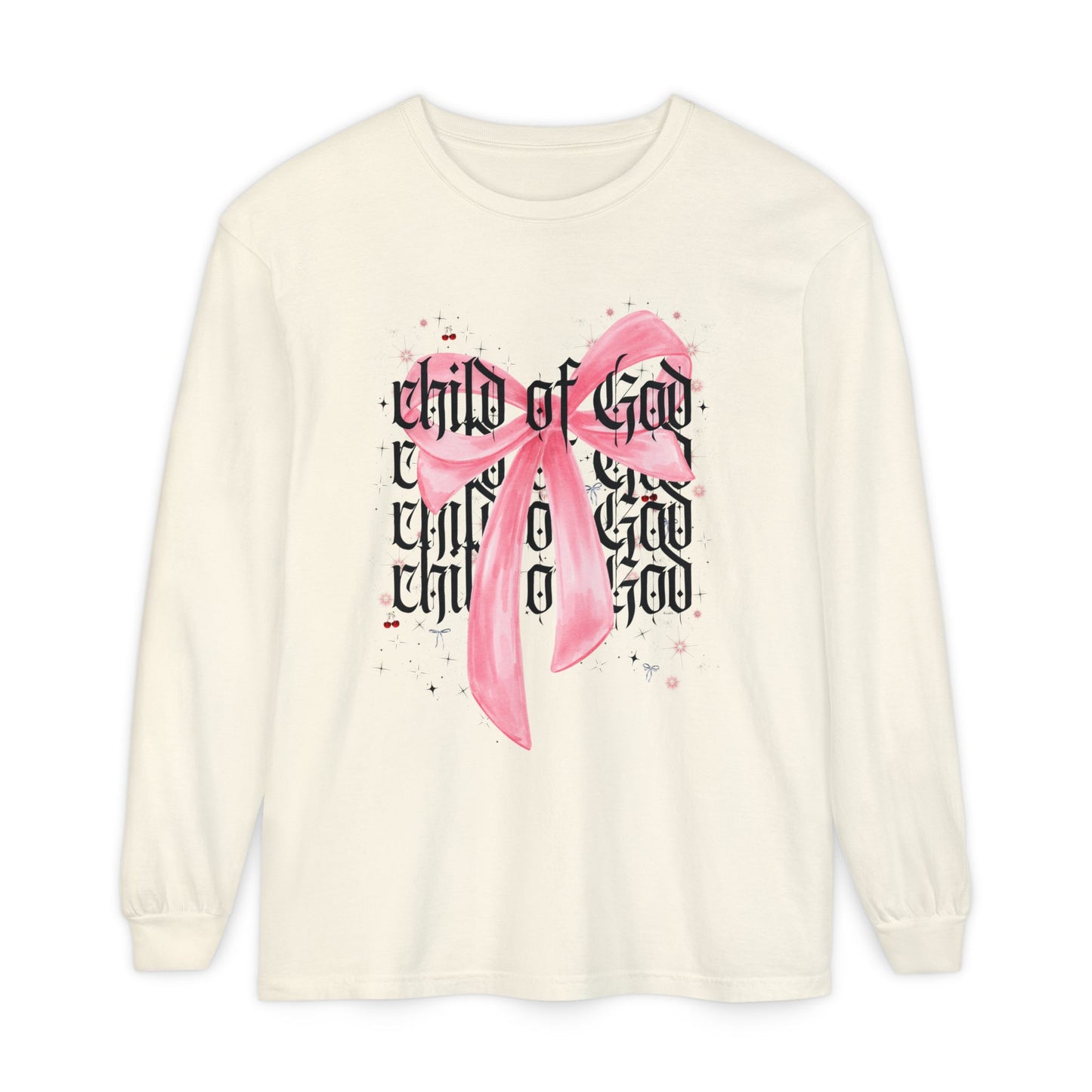 child of god pink bow - long sleeve
