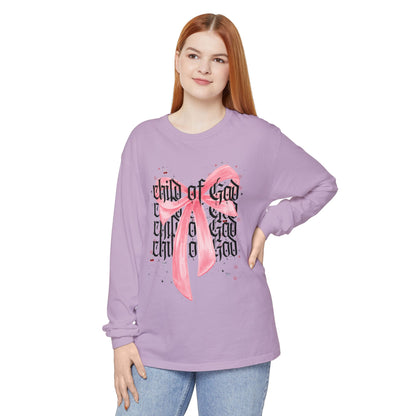 child of god pink bow - long sleeve