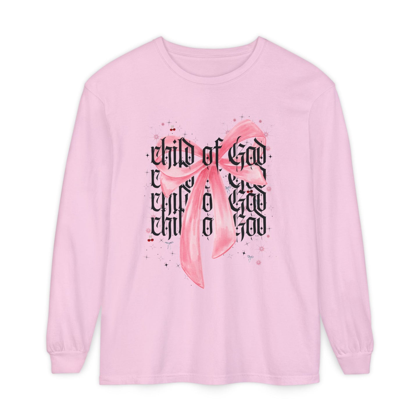 child of god pink bow - long sleeve
