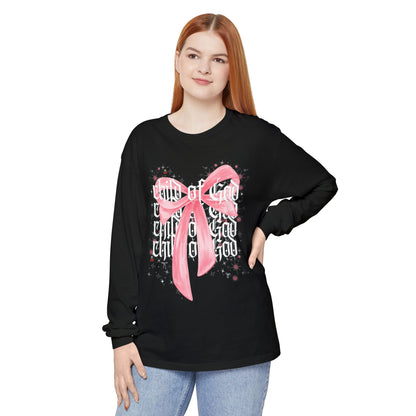child of god pink bow - long sleeve