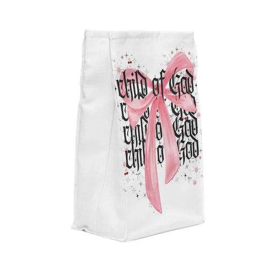 child of god pink bow - lunch bag