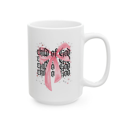 child of god pink bow - mug