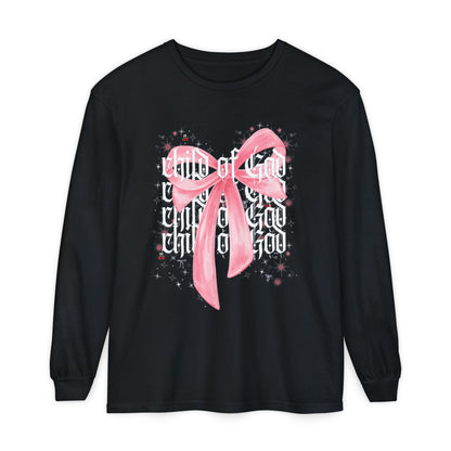 child of god pink bow - long sleeve