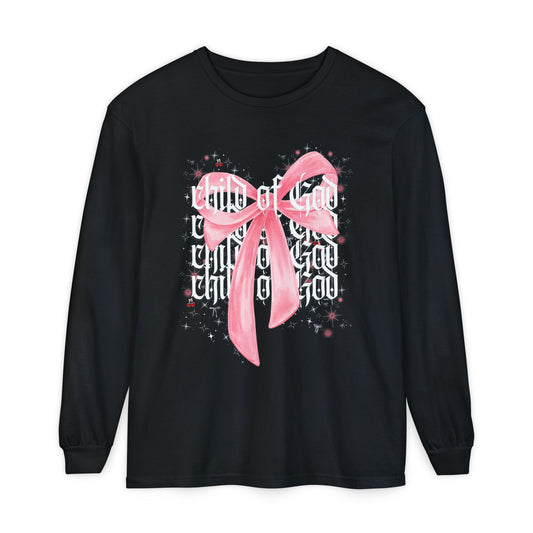child of god pink bow - long sleeve