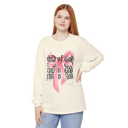 child of god pink bow - long sleeve