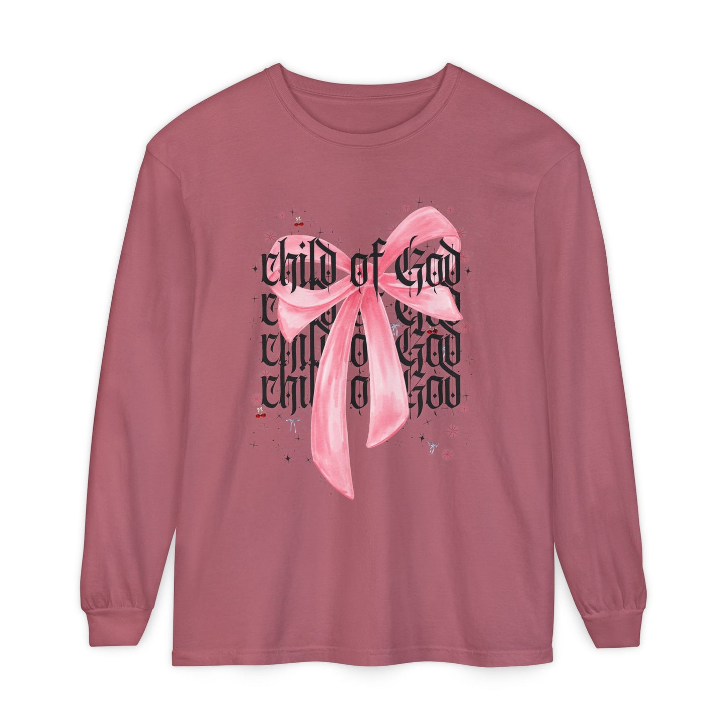 child of god pink bow - long sleeve